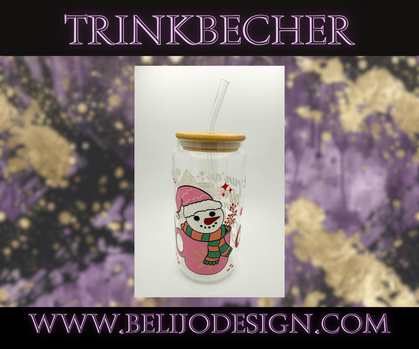 Trinkbecher - hässlicher rosa Schneemann