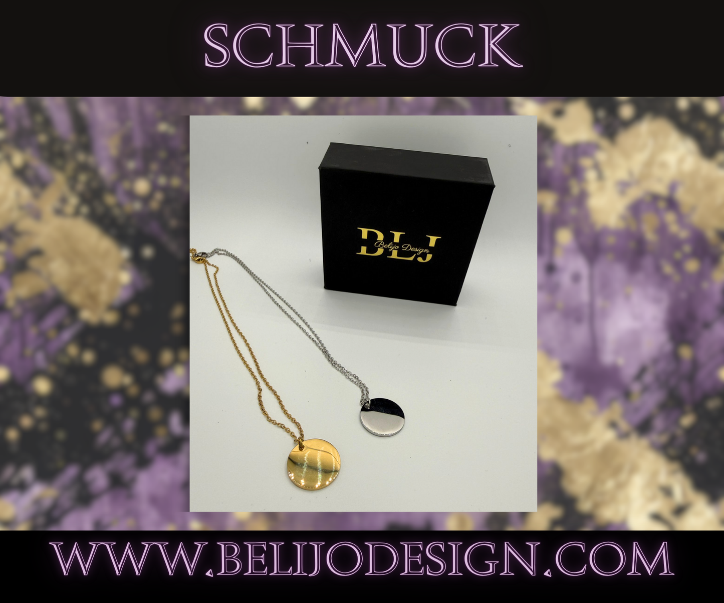 Halskette - rundes Plättchen (Personalisierung max. 4 Zeichen)