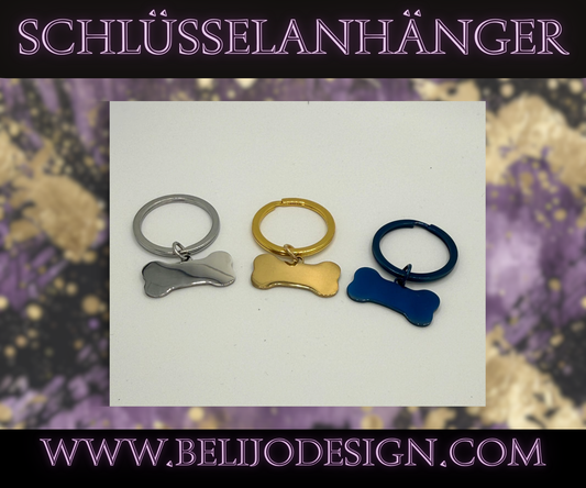 Schlüsselanhänger Knochen  (Personalisierung max. 8 Zeichen)