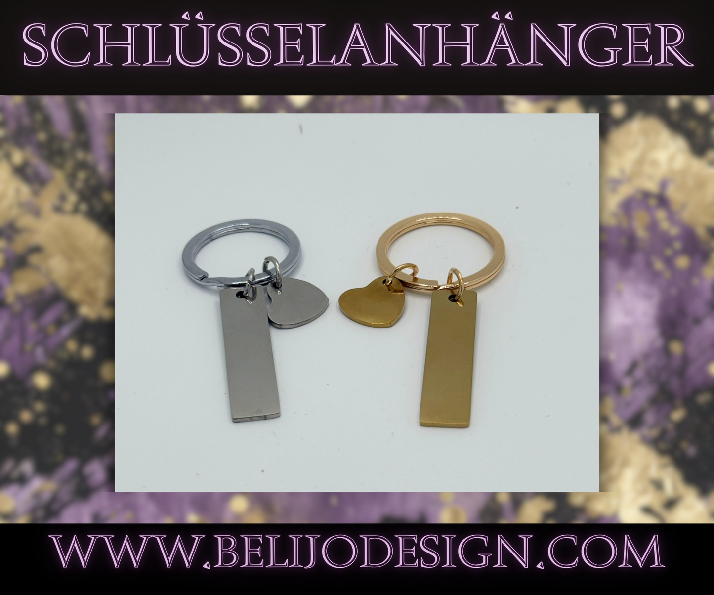 Schlüsselanhänger mit Herz  (Personalisierung max. 8 Zeichen)